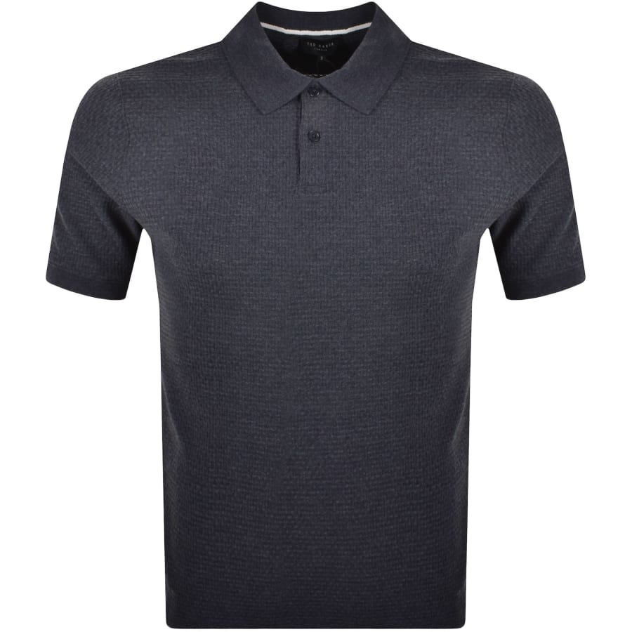 Ted Baker Redman Textured Polo T Shirt Navy